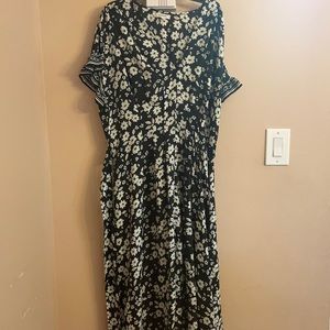 Black with white flowers and belt